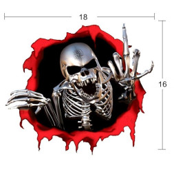 Наклейка  Череп  18x16см  №16  цветной