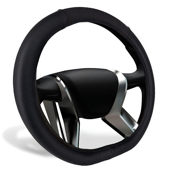 Оплетка на руль    SENATOR Detroit-D экокожа гладкая с вставкой из перфорированной экокожи,M черный