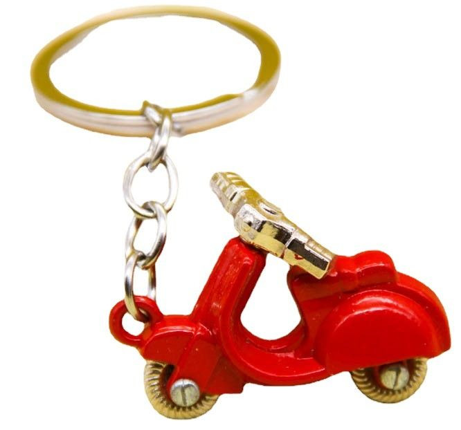 Брелок  "Скутер" карабин (1 кольцо)  красный
