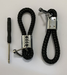 Брелок кожа плетенная  AMG  Черный