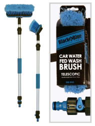 Щетка для мытья машины "Black&amp;Blue" телеск., проточная ручка 72-115см, с запорным краном (BB602)