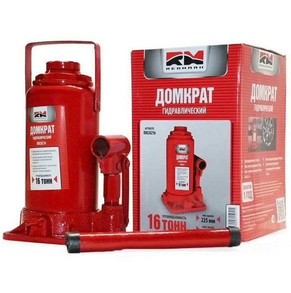 Домкрат гидравл. телескоп 16т. в КАРТОН.уп.  под. 425мм  7.5кг  "RedMark"