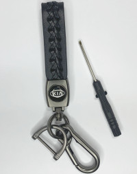 Брелок кожа LUX  KIA  Черный