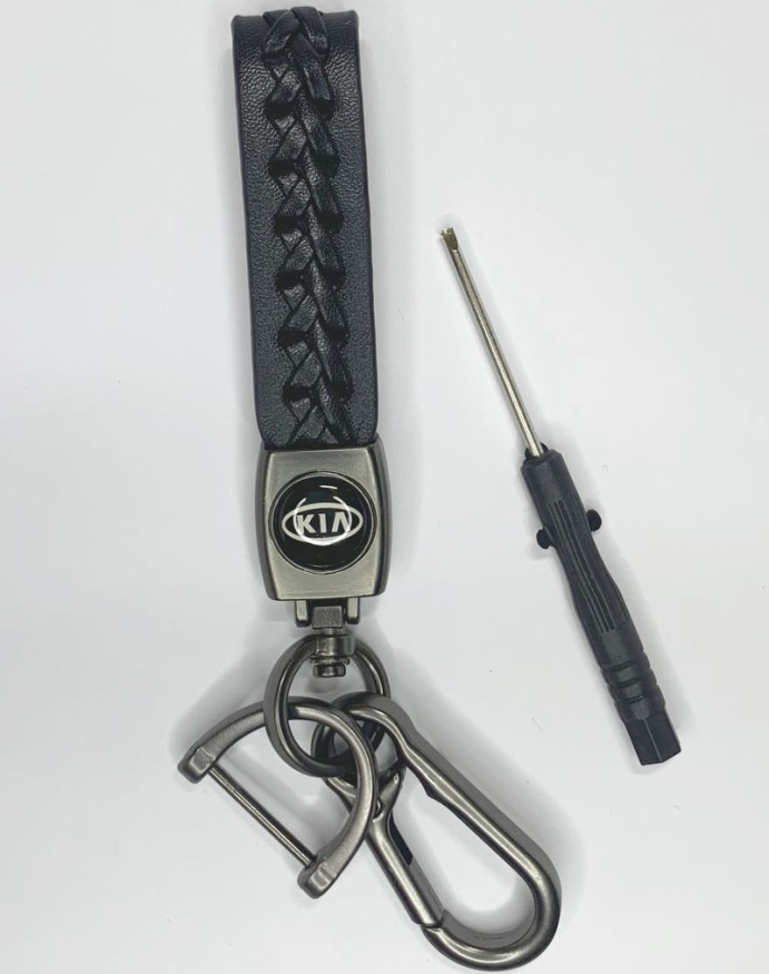 Брелок кожа LUX  KIA  Черный