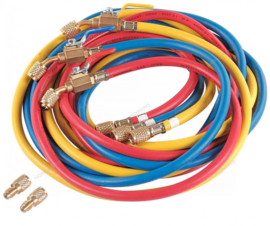 Шланги заправочные для фреона NORDBERG NFH30 (3 м / 3 шт.)