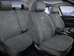 Комплект Накидок   «POLO PLUS»  Св.Серый (велюр/усиленная боковая утягивающая резинка/разд.подгол. )