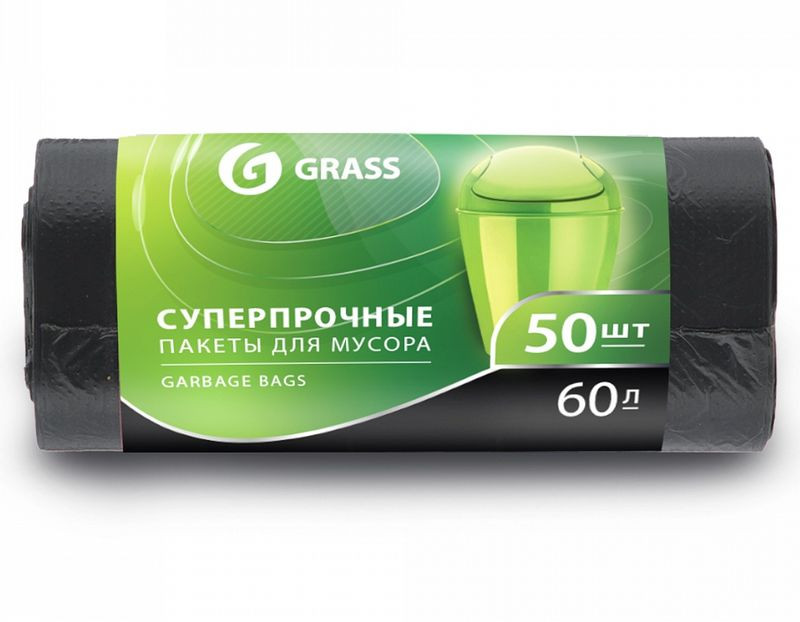 GRASS Мешки для мусора  30л.  30шт. 55х46см  черный