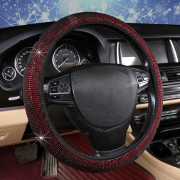 Оплетка на руль   Swarovski №4 - М, (без каркаса, мягкая) Красная