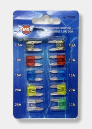 Предохранители флажковые "M5" MINI / набор 7,5А-30А 10шт/блистер