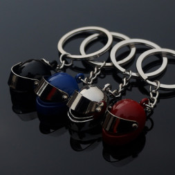 Брелок "шлем" карабин (1 кольцо) Красный