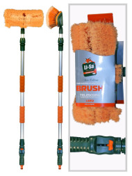 Щетка для мытья машины "Li-Sa" телеск., проточная ручка 110-175см, с регулят.под.воды, изогн.щётка