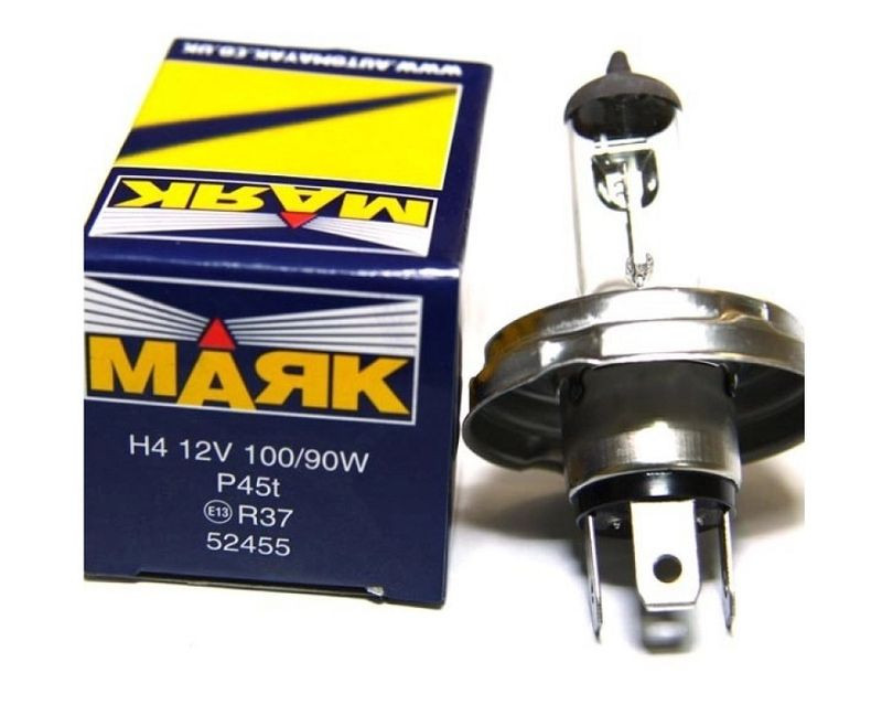 Лампа МАЯК 12V    H4   100/90W  P45t-41(карт.1шт)