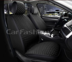 Накидки Фронт   «ROMB FRONT»  Чёрный/Чёрный/Серый  (велюр/экокожа)