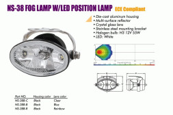 Фары доп. NS-38 F-B-C H3/12V/55W+LED 1Wx2/White (2 светодиода)