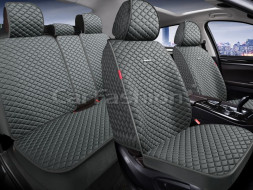 Комплект Накидок   «RANCHO PLUS» Серый/Серый  (искусственный шёлк/разд.подгол.)