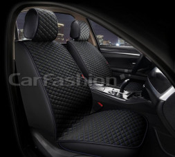 Накидки Фронт   «ROMB FRONT»  Чёрный/Чёрный/Синий  (велюр/экокожа)