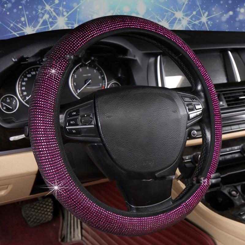Оплетка на руль   Swarovski №4 - М, (без каркаса, мягкая) Фиолетовый