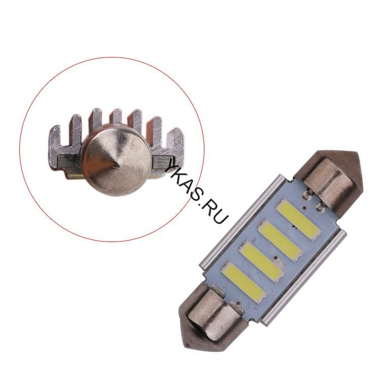 SOLAR  Свет-од  12V  T11x31  4 SMD 7020 C5W  SV8.5  белый