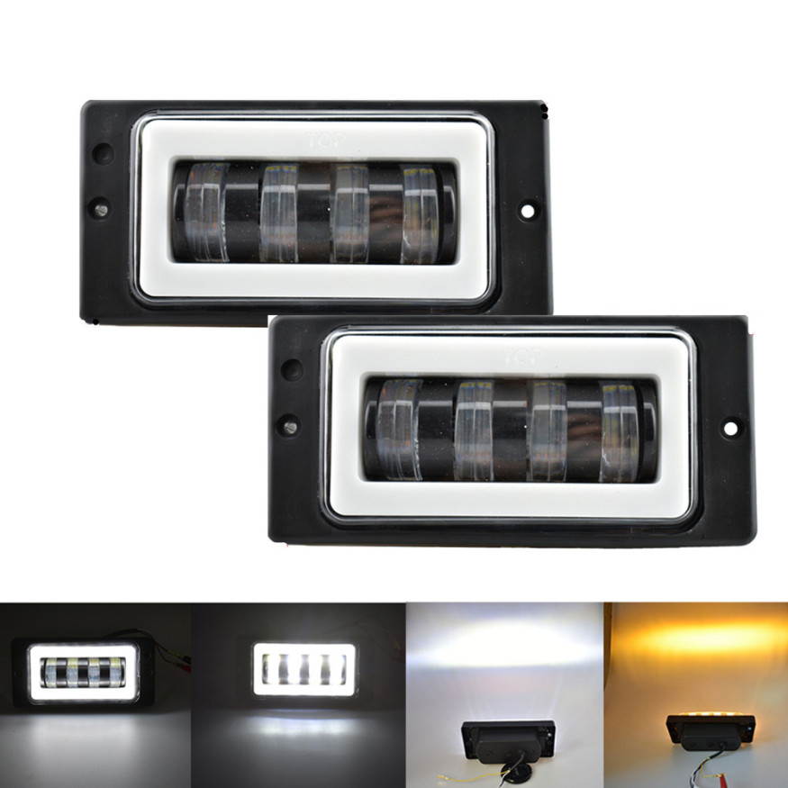 Фары  доп.модельные LADA 2110-2115 LED + ходовой огонь, бело-желтый  (компл.2шт)