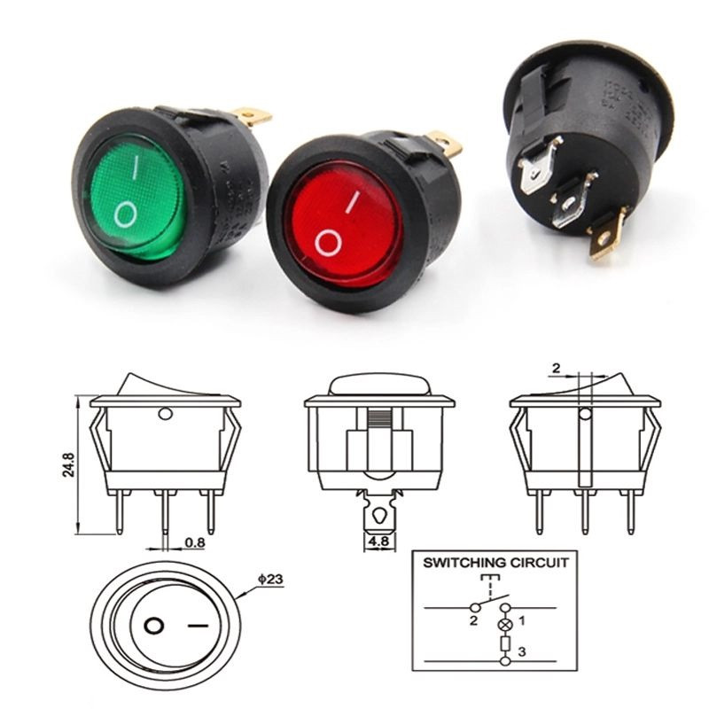 ЭТ Кнопка FOTEK 23мм, зеленая 10A