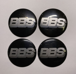 Этикетки на диски (метал) диам. 56,5мм. "BBS" черный (4 шт.)