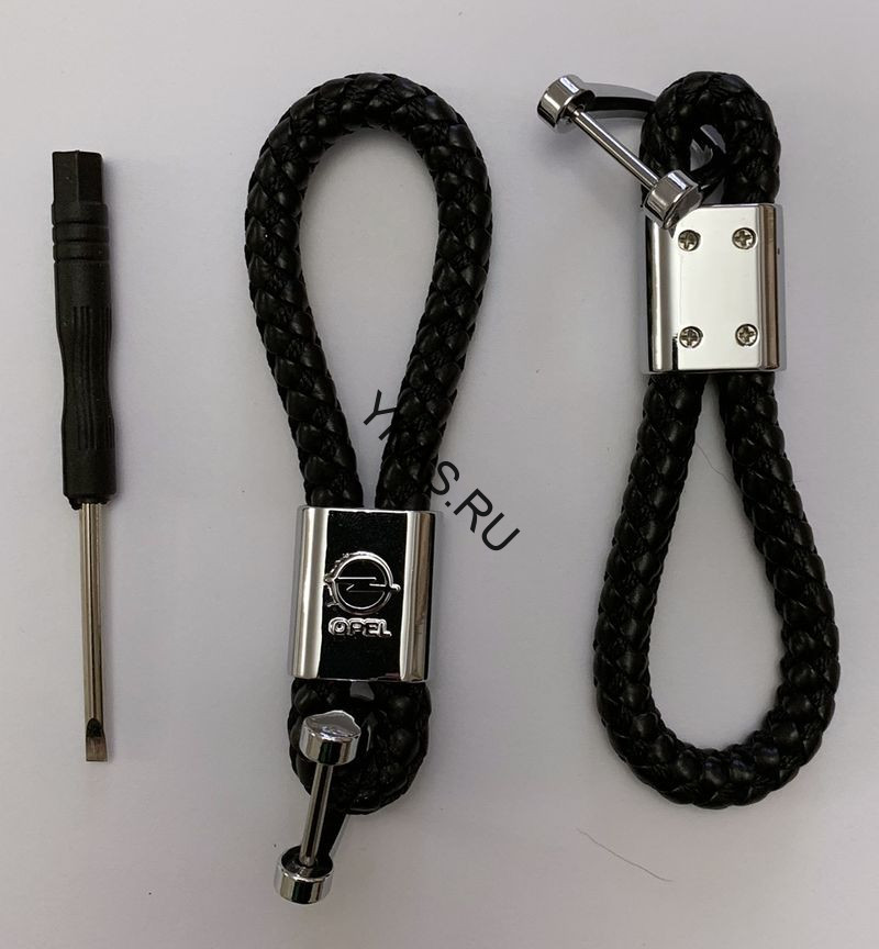 Брелок кожа плетенная  OPEL  Черный