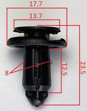 Клипсы  В=23,5 / Ш=17,7 мм.  (цена за упак. 10шт.)