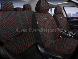 Комплект Накидок «RANCHO PLUS» Чёрный/Красный (искусственный шёлк/разд.подгол.)