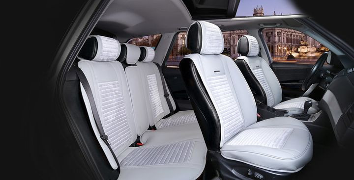 Комплект Накидок  «MADRID PLUS»  Серый/Серый/Серый  (велюр премиум класса/экокожа)