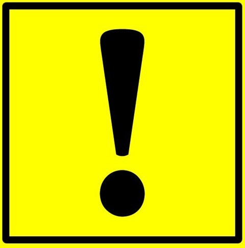 Наклейка  "Восклицательный знак" !!!   15х15см