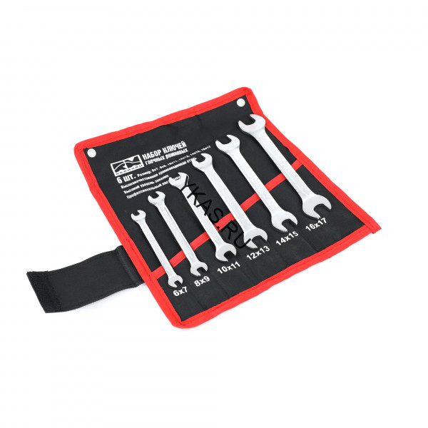 RedMark Набор ключей рожковых 6 шт. (кт.) (6X7-16-17 мм) (холодный штамп) CR-V сумка