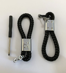 Брелок кожа плетенная  PEUGEOT  Черный