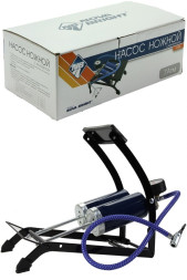 Насос ножной "Nova Bright" с манометром сдвоенный, 570 см3