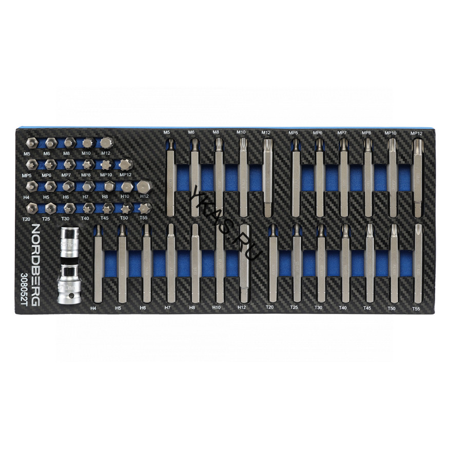 Набор бит NORDBERG в ложементе (52 предмета)