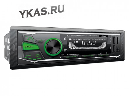 Автомагн.  AURA AMH-201BT Black/Green USB/SD ресивер , 4х51 Вт