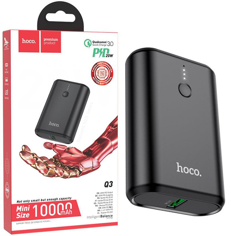 Зарядное устр-во Power Bank HOCO Q3,  10000mAh черный