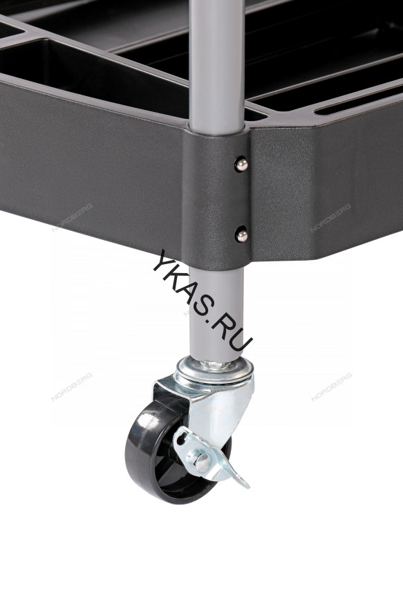 Складная тележка NORDBERG T13 с пластиковыми полками и перфорированным экраном