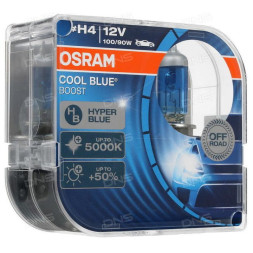 Лампа OSRAM 12V     H4   100/90W  CBB BOX  P43t  (2шт.) (голуб.5000К) COOL BLUE HYPER +50%