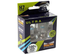 Лампа МАЯК 12V H7 55W Ultra PX26d Super Light+100% (к-т.2шт)