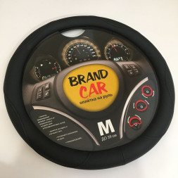 Оплетка на руль BRENDCAR "STRIKE 130" - М, Чёрный/Чёрный/Чёрный (кожа)