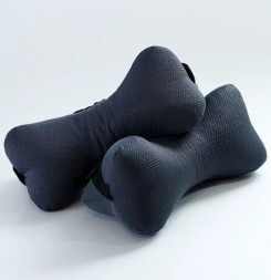 Подголовник-косточка  BioLine с наполнителем из лузги гречихи,  черный