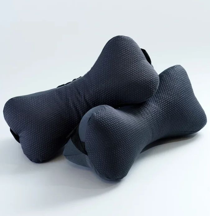 Подголовник-косточка  BioLine с наполнителем из лузги гречихи,  черный