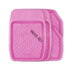 Коврик резиновый GROOVE  4 шт.,  вырезаемые , ванночки "розовый"