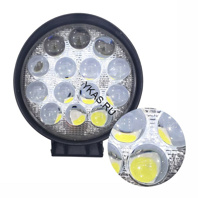 Фара Off Road   SOLAR  ближний свет   14SMD, линза, 42W, 6000K  (113*113*20мм)  12-24V