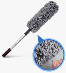 Щетка для сметания пыли антистатик Carlife в чехле (телескоп 55-75см) круглая