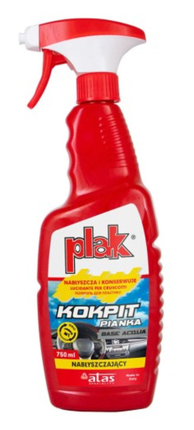 ATAS   PLAK   KOKPIT LUCIDANTE  750 ML - тригер. Пенный полироль-очиститель пластика без запаха