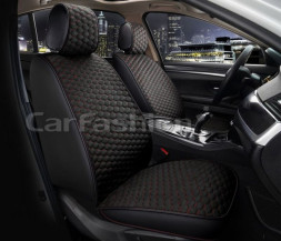 Накидки Фронт   «SOTA FRONT»  Чёрный/Чёрный/Красный  (велюр/экокожа)