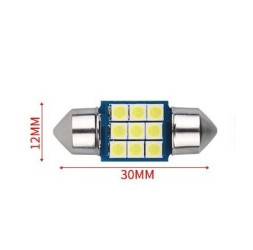 SOLAR Свет-од 12V T11x31 9 SMD 1210 C5W SV8.5 белый