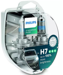 Автолампа Philips 12V   H7    55W  PX26d  X-treme Vision Pro (+150% света) Set 2 pcs.