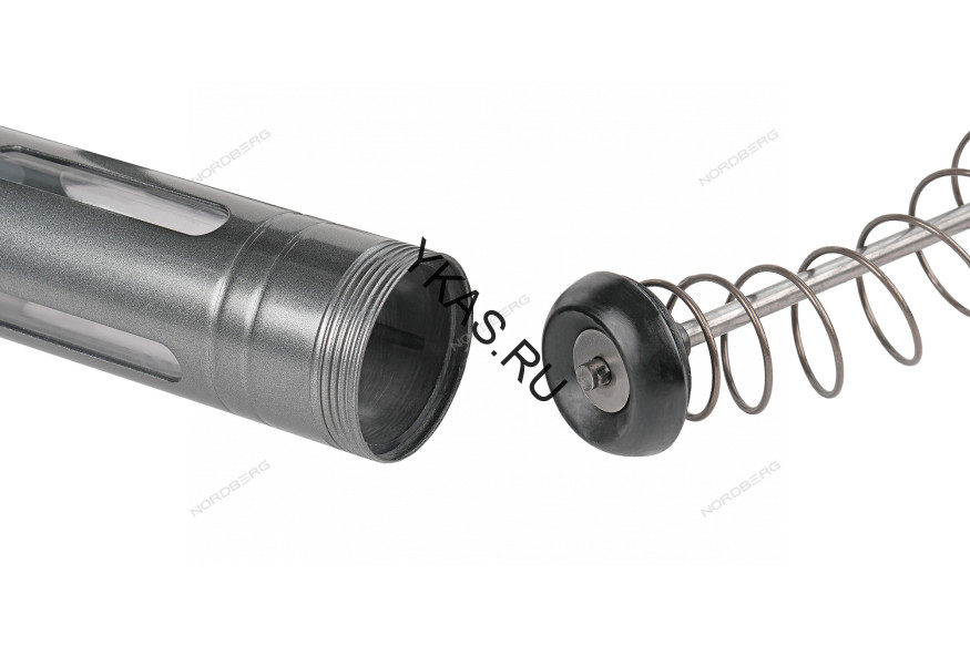 Шприц двухплунжерный NORDBERG NO2406 для густой смазки с окнами в тубе (400 мл) 